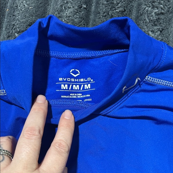 EvoShield Men's Performance Blue Rash Guard - Picture 2 of 3